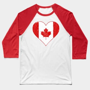 Vintage I love Canada heart flag Baseball T-Shirt